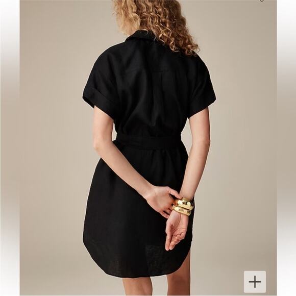 J. Crew Capitaine Linen Shirt Dress w/ Belt Black 2024 Season XS - Picture 3 of 9